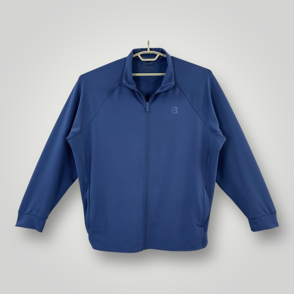 Bench Track Jacket Mens 2XL Blue Full Zip Athletic Recycled Polyester Athleisure